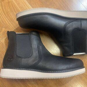 TIMBERLAND MENS REDWOOD EDGE MID LACE CHELSEA BOOT BLACK FULL GRAIN A6CVE-W02